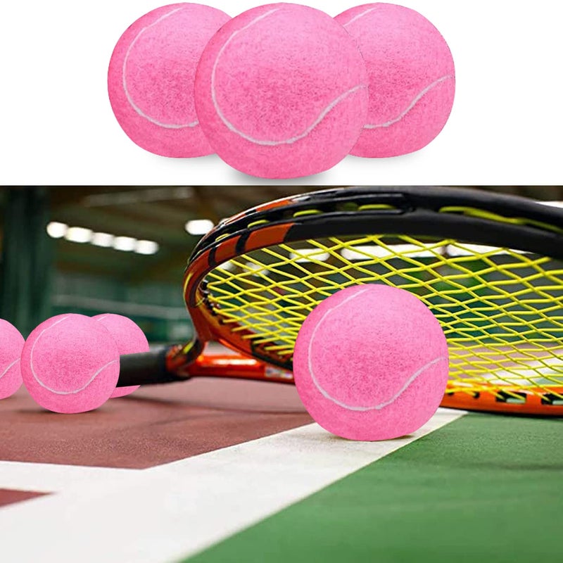 URBEST Tennis Balls, 12 Packs Training Tennis Balls Practice Balls for Novice Player, Pet Dog Playing Balls with Mesh Carry Bag (Pink) - Image 5